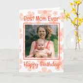Beste Mama je Foto Niedlich Orange Flora Geburtsta Karte (Gelbe Blume)