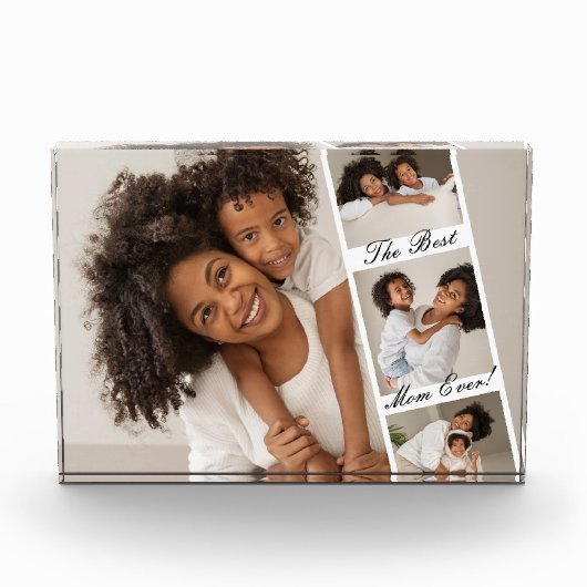 Beste Mama je Foto-Rollen-Collage Personalisiert Fotoblock (Vorderseite)