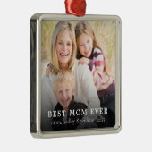 Beste Mama je Foto Weihnachten Ornament Aus Metall (Rechts)