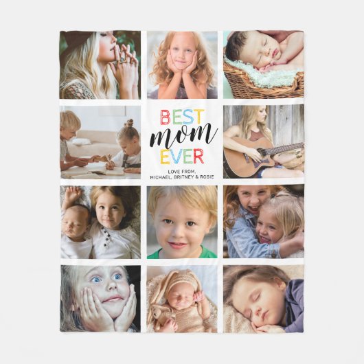 Beste Mama je FotoCollage Fleecedecke (Vorderseite)