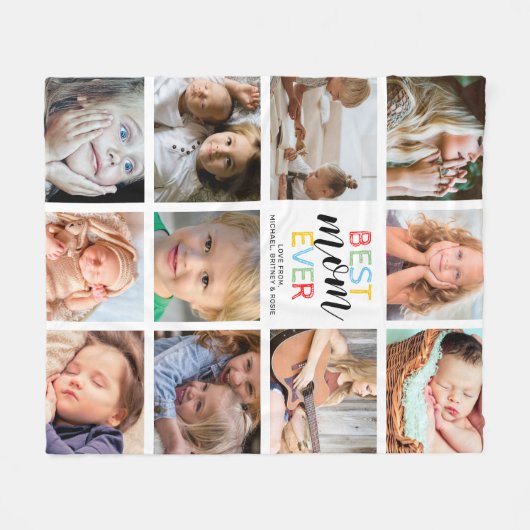Beste Mama je FotoCollage Fleecedecke (Vorderseite (Horizontal))