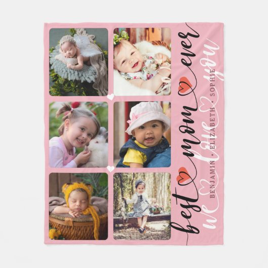 Beste Mama je FotoCollage Fleecedecke (Vorderseite)