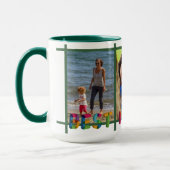 Beste Mama je FotoCollage Personalisiert grün Tasse (Links)
