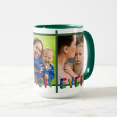 Beste Mama je FotoCollage Personalisiert grün Tasse (VorderseiteRechts)