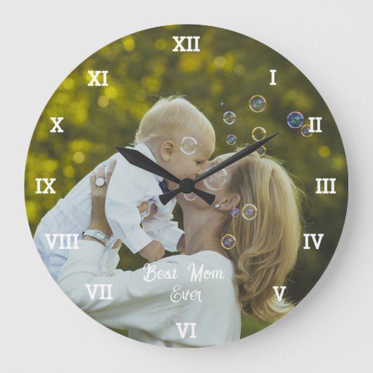 Beste Mama je Fotomaterial erstellen Große Wanduhr (Vorderseite)