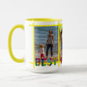 Beste Mama je Fotomaterial Personalisiert gelb Tasse (Links)