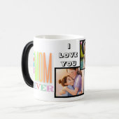 Beste Mama je Fotomaterial und Name Verwandlungstasse (Vorderseite Links)