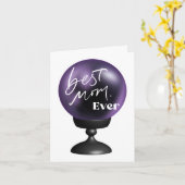 Beste Mama JE | Fun Lila Kristallkugel-Karte Karte (Gelbe Blume)