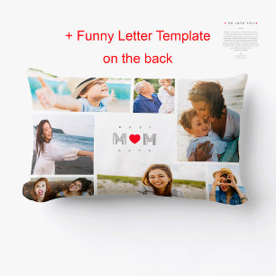 Beste Mama je Funny Mother's Day 7 Foto Collage Lendenkissen