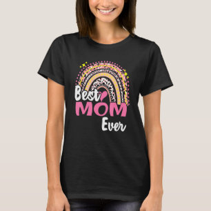 Beste Mama je Funny Pink Leopard Regenbogenmütter T-Shirt