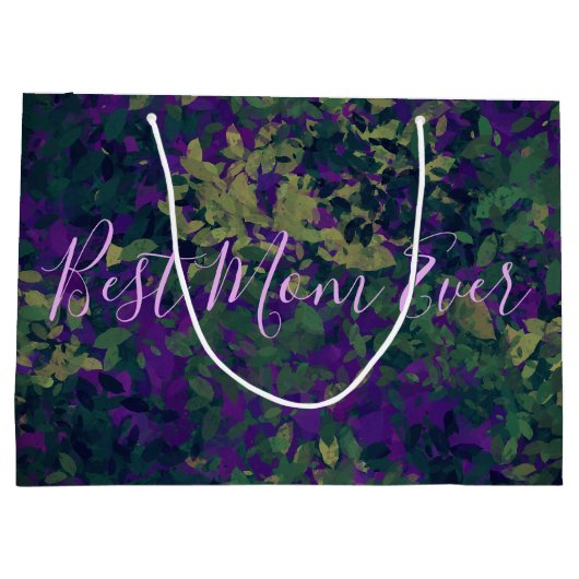 Beste Mama je Garten Blütenhandbemalt Große Geschenktüte (Rückseite)