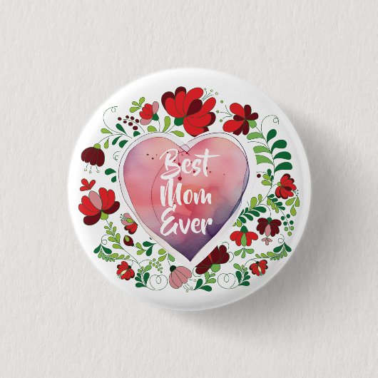 Beste Mama je, Geburtstag - Muttertagsgeschenk Button (Vorderseite)