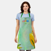 Beste Mama je! Gelbe Aquarelltücher überall Schürze (Getragen)