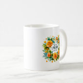 Beste Mama je gelber Rosenrahmen Kaffeetasse (VorderseiteRechts)