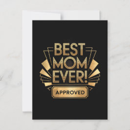 Beste Mama je, genehmigt - Goldenes Textdesign Postkarte