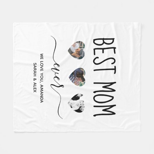 Beste Mama je, Geschenk für 3 Foto Mütter Fleecedecke (Vorderseite (Horizontal))