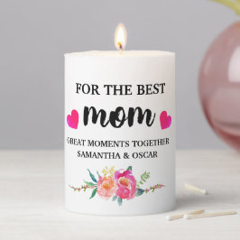 Beste Mama je | Geschenk für Blumenkerzen Stumpenkerze