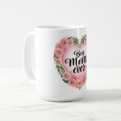 Beste Mama je - Geschenk für die Blumenmutter Kaffeetasse (Vorderseite Links)