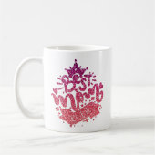 BESTE MAMA JE GLITZER CUSTOM-TYPOGRAFIE KAFFEETASSE (Links)