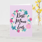 Beste Mama je glücklicher Muttertag Blumenreath Karte (Gelbe Blume)