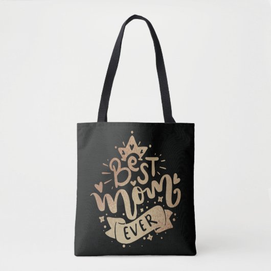 Beste Mama je Gold-Glitzer-Zitat Muttertagstot Tasche (Vorderseite)