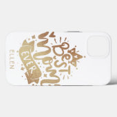 Beste Mama je Gold Individuelle Name Muttertagsges Case-Mate iPhone Hülle (Rückseite (Horizontal))