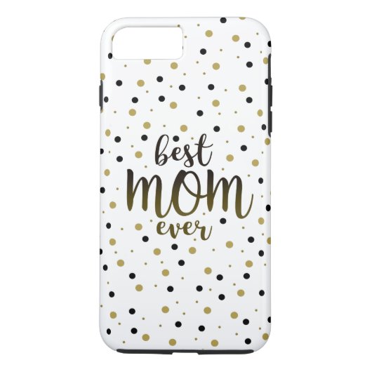 Beste Mama je, Gold und Black Confetti Typografie Case-Mate iPhone Hülle (Rückseite)