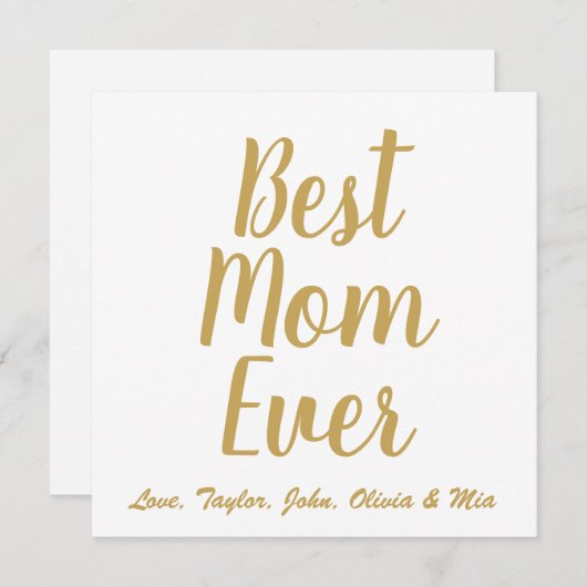 Beste Mama je goldenes benutzerdefiniertes Skript Einladung (Vorne/Hinten)