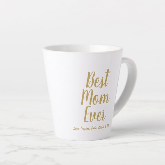 Beste Mama je goldenes benutzerdefiniertes Skript  Milchtasse (Rechte Ecke)