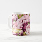 Beste Mama je Goldname Elegante Rosa Peony Kaffeetasse (Vorderseite Links)