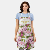 Beste Mama je Goldname Rosa Pénées Floral Schürze (Getragen)