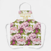 Beste Mama je Goldname Rosa Pénées Floral Schürze (Vorderseite)