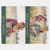 Beste Mama je Grün 2 Foto Fleecedecke (Vorderseite (Horizontal))