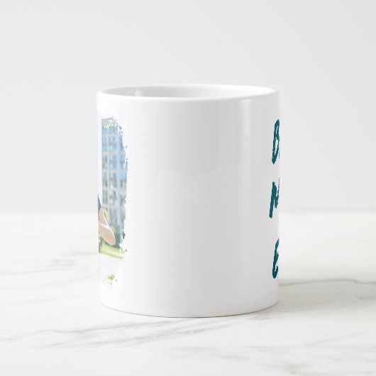 Beste Mama je Grunge Border Foto Jumbo-Tasse (Vorderseite)