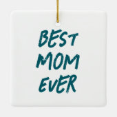 Beste Mama je Grunge Border Foto Keramikornament (Rückseite)