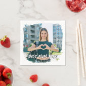 Beste Mama je Grunge Border Foto Serviette (Beispiel)