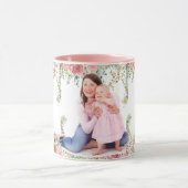 Beste Mama je Grünpflanzen Blumenmutter Baby Foto Tasse (Zentrum)