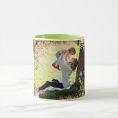Beste Mama je Grünpflanzen Blumenmutter Baby Foto Tasse (Zentrum)