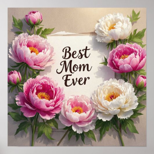 Beste Mama je"Handgemalte Pfennigfuchser und kursi Poster (Vorne)