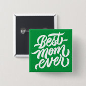 Beste Mama je handgeschriebene Skripttypografie Gr Button (Vorne & Hinten)