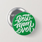 Beste Mama je handgeschriebene Skripttypografie Gr Button (Vorne & Hinten)