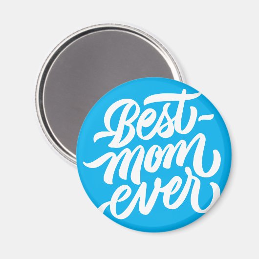 Beste Mama je handgeschriebenes Skript Sky Blue Magnet (Vorderseite/Rückseite)