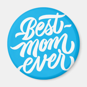 Beste Mama je handgeschriebenes Skript Sky Blue Magnet