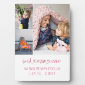 Beste Mama je Heftschrift Bearbeitbar 3 Foto Fotoplatte (Vorderseite)