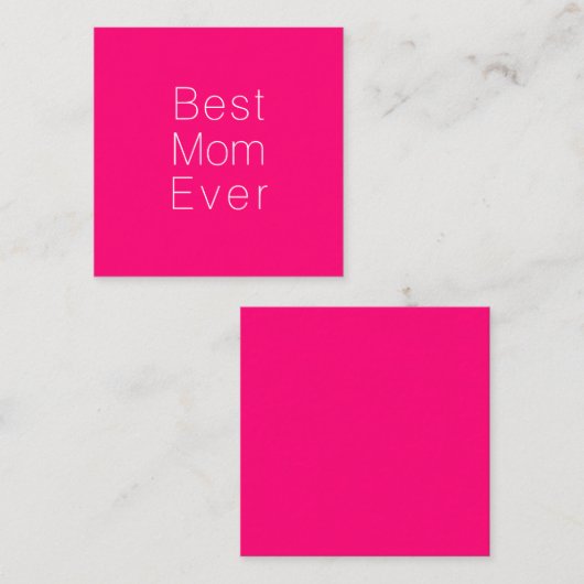 Beste Mama je heiß rosa Fuchsia minimalistisch mod Begleitkarte (Vorne/Hinten)