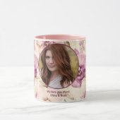 Beste Mama je Herz Blume Foto Kronmutter Tasse (Zentrum)