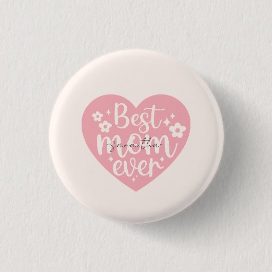 Beste Mama je Herz Button (Vorderseite)