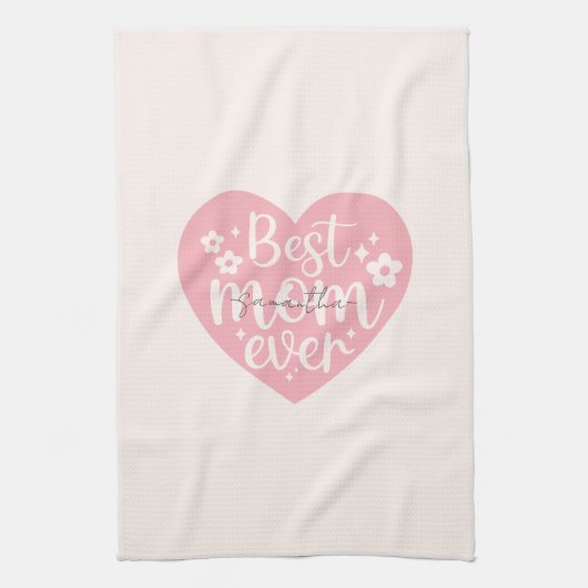 Beste Mama je - Herz Geschirrtuch (Vertikal)