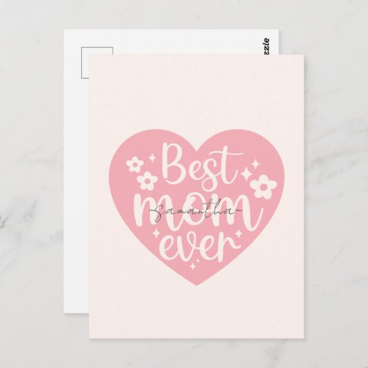 Beste Mama je - Herz Postkarte (Vorne/Hinten)
