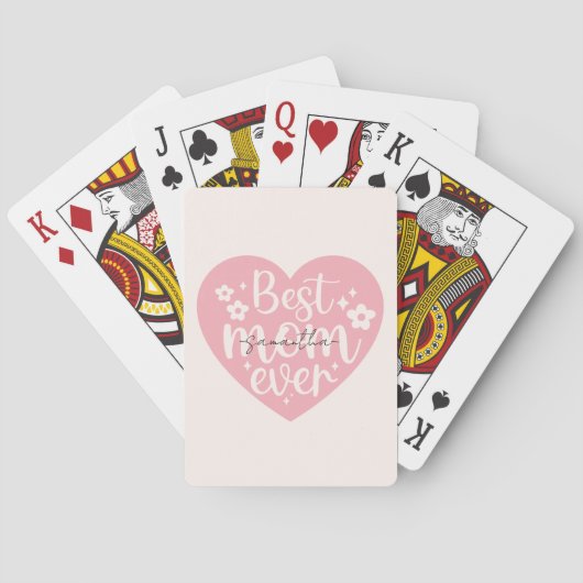 Beste Mama je - Herz Spielkarten (Rückseite)